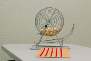 A bingo game at a skilled nursing facility