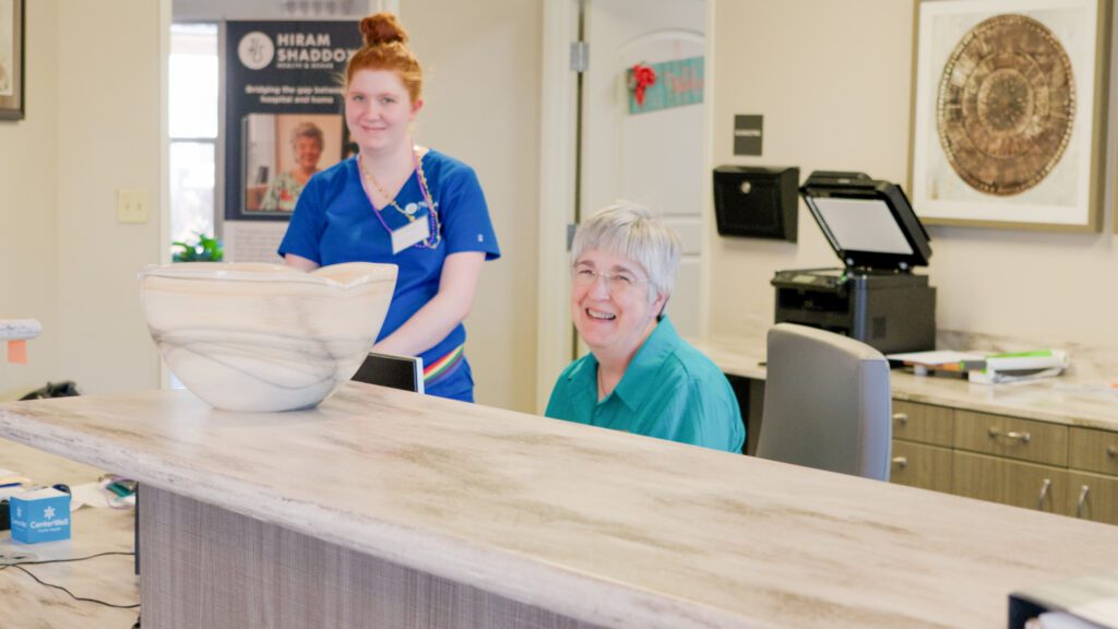 A nurse and Patient at a skilled nursing facility